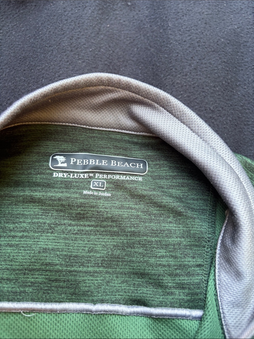 Pebble Beach Performance Polo - Green Heather with Gray Trim